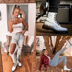 Dr. Martens white COMBAT BOOT White Leather Size 6 US